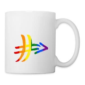 Regenbogen Diversität Toleranz Vielfalt Hashtag # - Tasse - Weiß - Rechts
