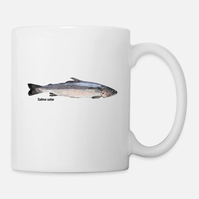 Lachs (Salmo salar) mit weißem Rand - Tasse - Weiß