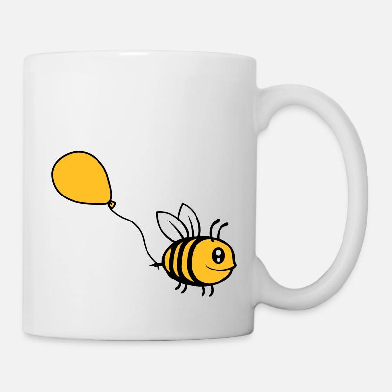 Glückliche Luftballon Biene Comic - Tasse - Weiß