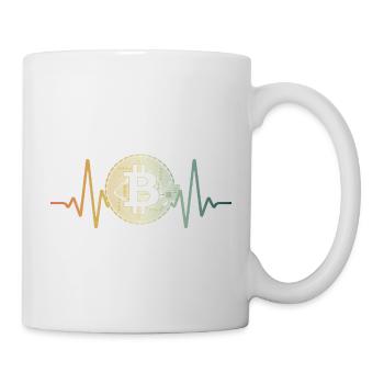 Heartbeat Bitcoin Idée cadeau - Mug blanc - blanc - Droite