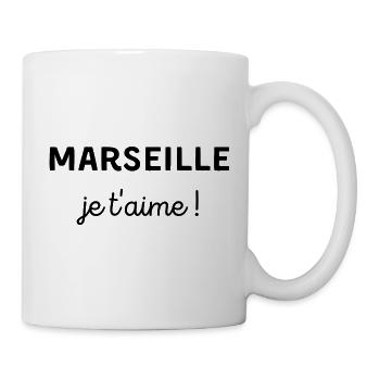 Marseille je t'aime - Vêtements pour marseillais - Mug blanc - blanc - Droite