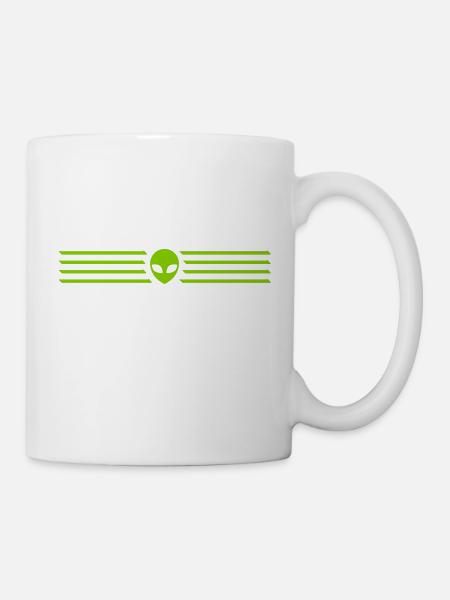 Linien Striche Alien Design - Tasse - Weiß