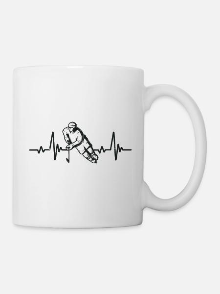 Heartbeat Hockey | Hockey Geschenk - Tasse - Weiß