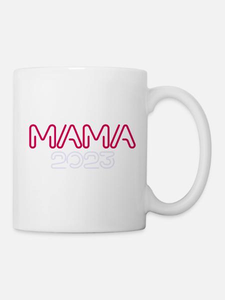 MAMA 2023 - werdende Mutter Design by vauART - Tasse - Weiß
