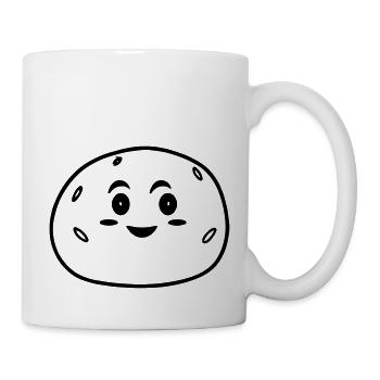 Patate avec visage souriant - Mug blanc - blanc - Droite