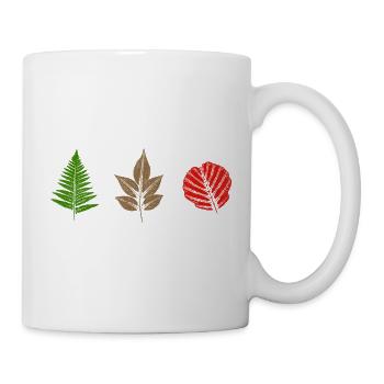 Blätter Design - Tasse - Weiß - Rechts