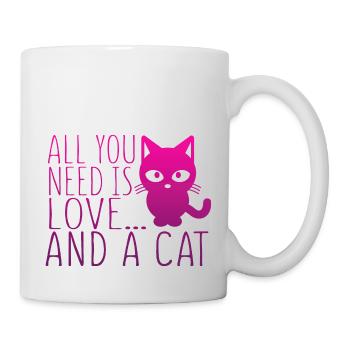All You Need is Love and a Cat T-Shirt + MORE! - Mug - white - Right