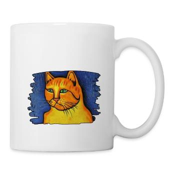 Orange Katze - Tasse - Weiß - Rechts