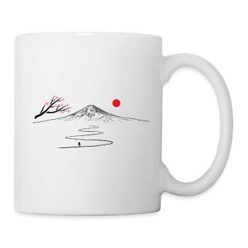 Japan, Fujijama, mountain, volcano, cherry blossom hiking - Mug - white - Right