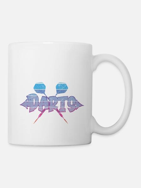 Chemise Vintage Retro Darts Dartpfeil DART Graffiti - Mug blanc - blanc