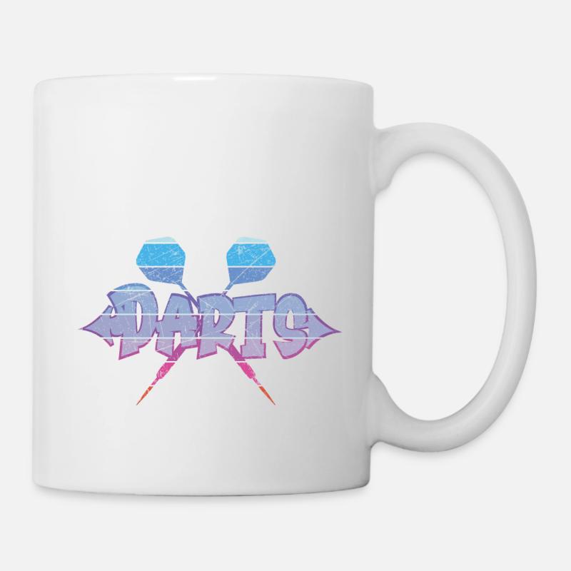 Chemise Vintage Retro Darts Dartpfeil DART Graffiti - Mug blanc - blanc