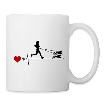 Canicross Trail Running Dog Sport Heartbeat Pulse - Mug - white - Right