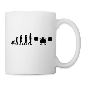 Haltérophilie évolution - Mug blanc - blanc - Droite