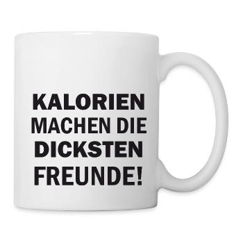 Dicke Freunde durch Kalorien - Tasse - Weiß - Rechts