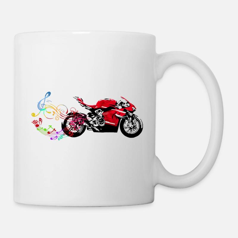 MOTORCYCLE BIKER PASSION MUSIC NOTE - Mug - white