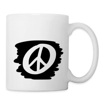 Signe de la Paix Dessin de la Paix Croquis noir - Mug blanc - blanc - Droite