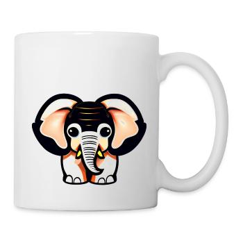 Little Elephant Cartoon Cute Love Adventure 5 - Mug - white - Right