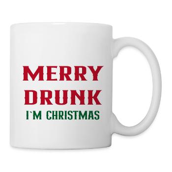 Merry drunk I`m Christmas - Tasse - Weiß - Rechts