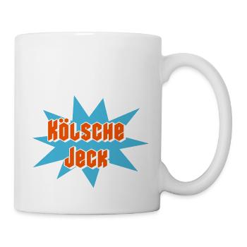 Kölsche Jeck, Karneval, Kostüm, Fasching, Kölsch - Tasse - Weiß - Rechts