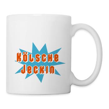 Kölsche Jeckin, Jeck, Karneval, Kölsch,Rosenmontag - Tasse - Weiß - Rechts