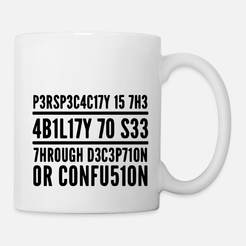 Scharfsinn L337 Leetspeak Spruch - Tasse - Weiß