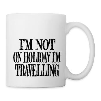 Hiking Travel Bug Calligraphic Backpacking - Mug - white - Right