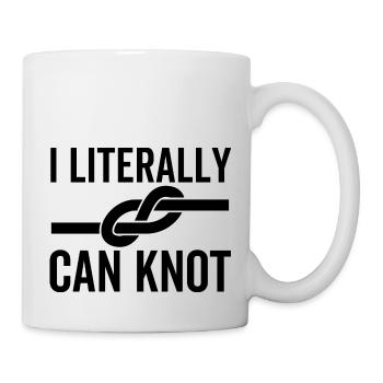 Ich kann buchstäblich knoten - Tasse - Weiß - Rechts