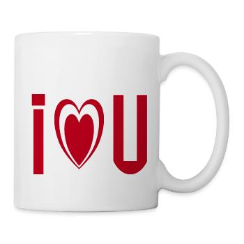 I Love You Herz Schriftzug - Tasse - Weiß - Rechts