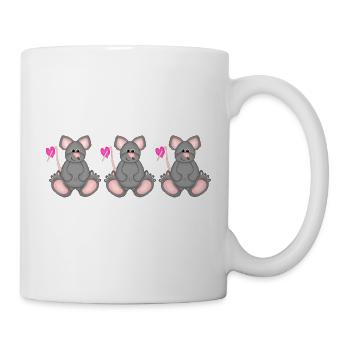 Mäuse mit Herz - Tasse - Weiß - Rechts