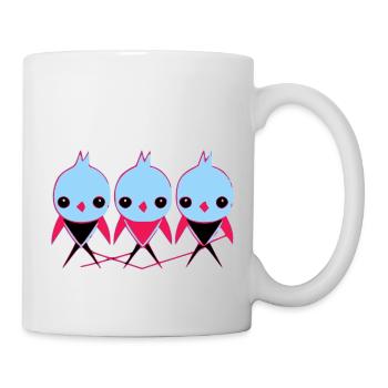 3 kleine Vögel - Tasse - Weiß - Rechts