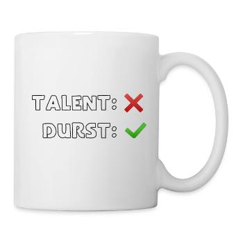 talent nein durst ja - Tasse - Weiß - Rechts