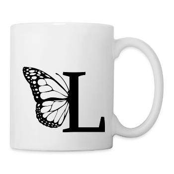 letter L butterfly - Mug - white - Right