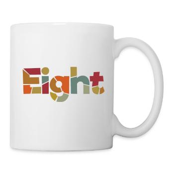 Eight - 8 Years Old Birthday, 8 Year Anniversary - Mug - white - Right