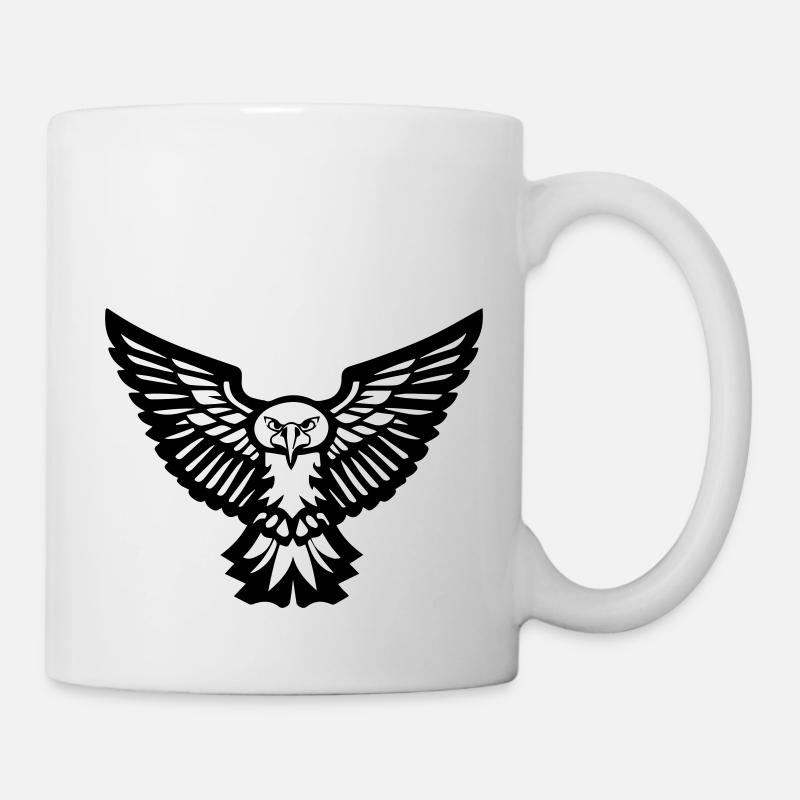 Vogeltyphibou oder fliegender Adler vorne - Tasse - Weiß