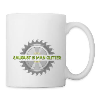La sciure de bois est paillettes pour l’homme - Mug blanc - blanc - Droite