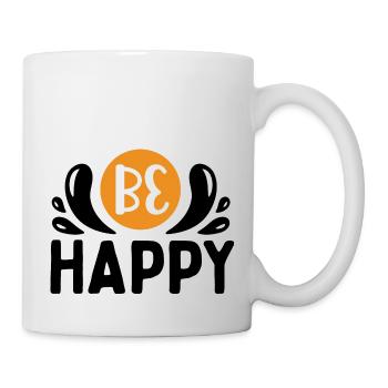 Design Be happy - Mug blanc - blanc - Droite