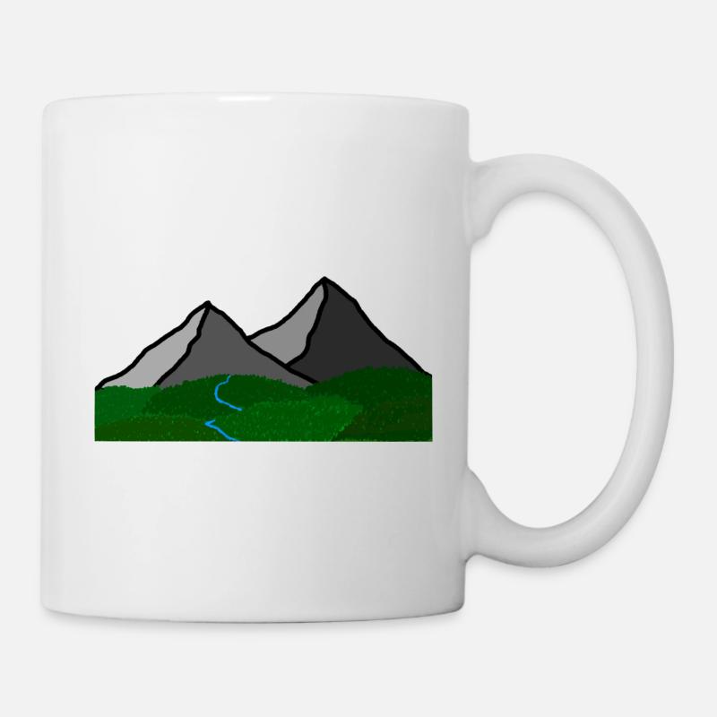 Gebirgsfluss - Tasse - Weiß