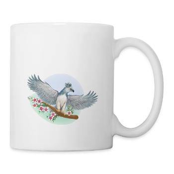 Harpie sur branche avec des fleurs - Mug blanc - blanc - Droite