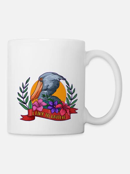 Schuhschnabel Vogel Ornithologe Wald I Geschenk - Tasse - Weiß