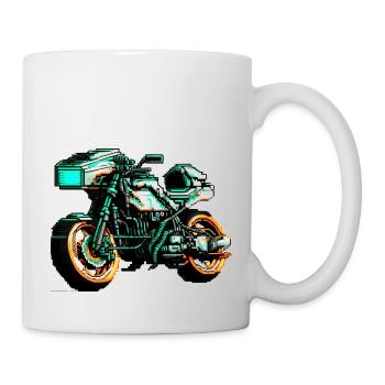 Motorcycle in 8 bit as vector graphics for bikers - Mug - white - Right