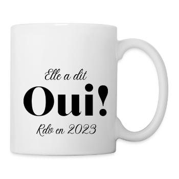 Elle a dit oui en 2023 - Mug blanc - blanc - Droite