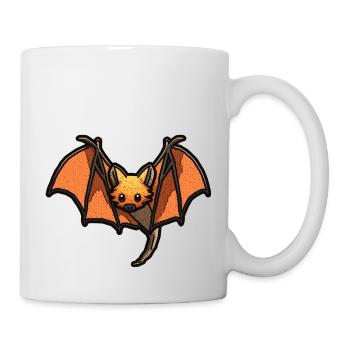 Flughund oder Fledermaus in schöner retro Grafik - Tasse - Weiß - Rechts