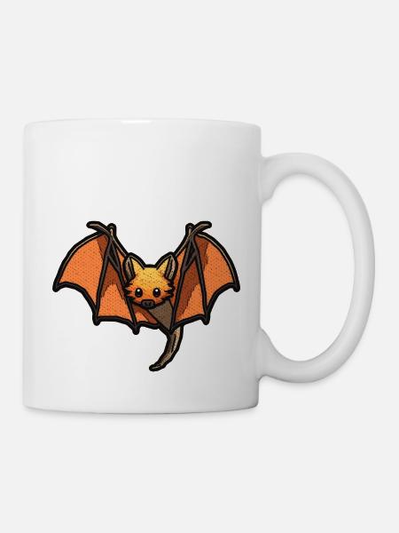 Flughund oder Fledermaus in schöner retro Grafik - Tasse - Weiß