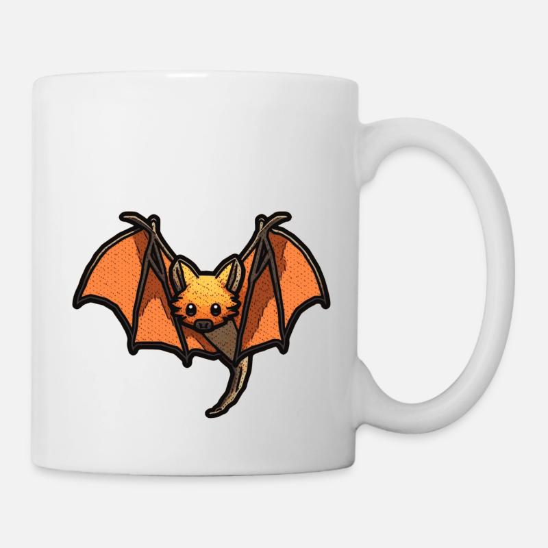 Flughund oder Fledermaus in schöner retro Grafik - Tasse - Weiß