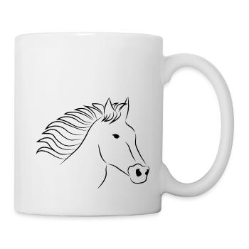Tête de cheval noire - Mug blanc - blanc - Droite