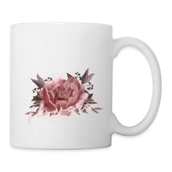 Flowers Pfingstrose Rosa - Tasse - Weiß - Rechts