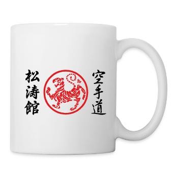 Kanji Shotokan + Karaté-Do + Couleur rouge tigre - Mug blanc - blanc - Droite