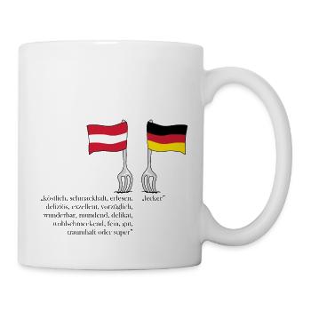 Deutschland versus Österreich - Tasse - Weiß - Rechts