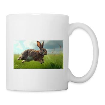 Jumping Rabbit - Tasse - Weiß - Rechts
