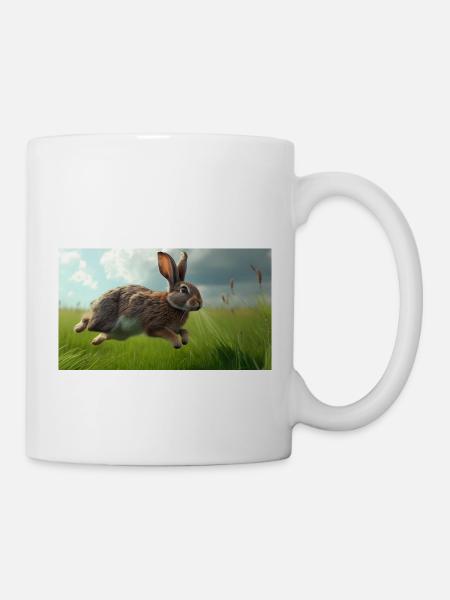 Jumping Rabbit - Mug - white